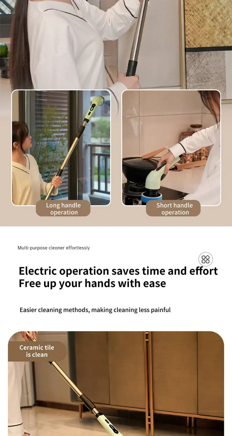 Cordless Spin Scrubber – 9-in-1 Electric Cleaning Brush for Kitchen, Bathroom & Toilet