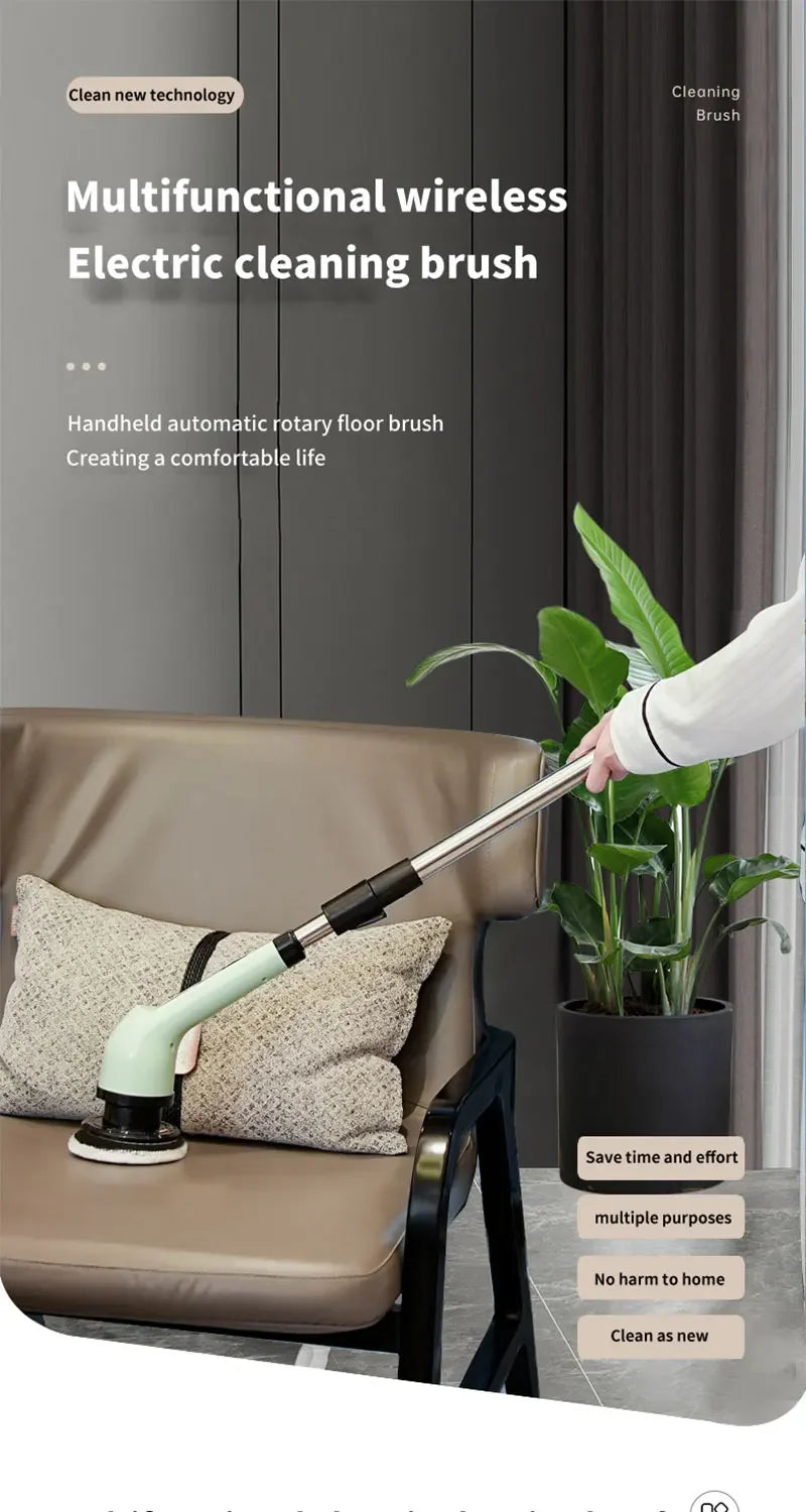 Cordless Spin Scrubber – 9-in-1 Electric Cleaning Brush for Kitchen, Bathroom & Toilet