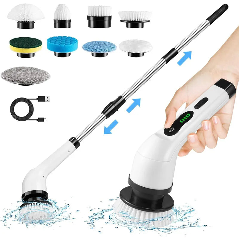 Cordless Spin Scrubber – 9-in-1 Electric Cleaning Brush for Kitchen, Bathroom & Toilet