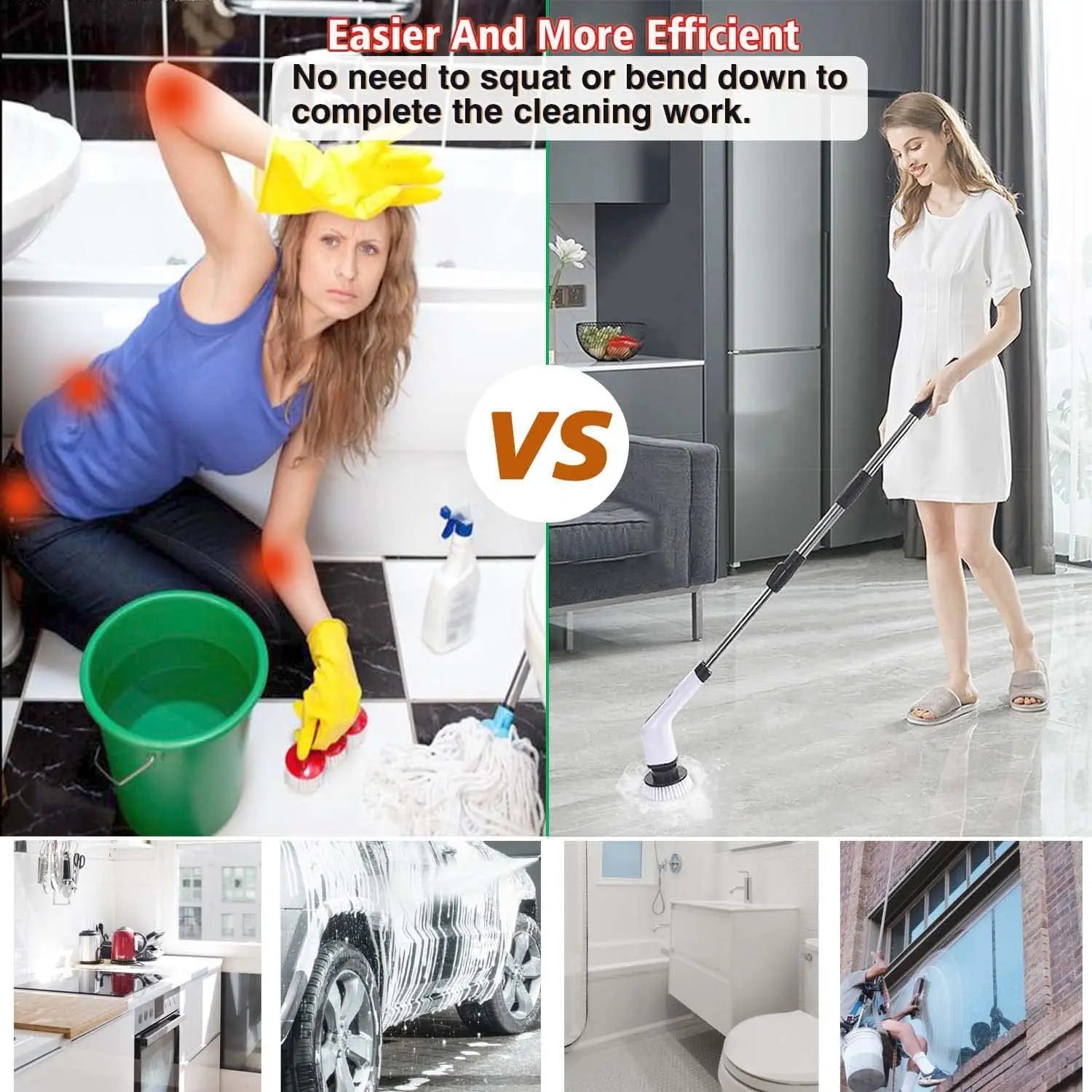 Cordless Spin Scrubber – 9-in-1 Electric Cleaning Brush for Kitchen, Bathroom & Toilet