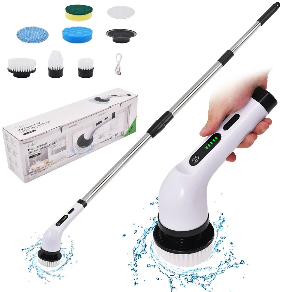 Cordless Spin Scrubber – 9-in-1 Electric Cleaning Brush for Kitchen, Bathroom & Toilet