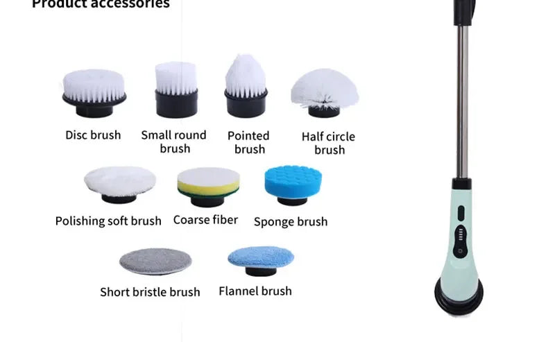 Cordless Spin Scrubber – 9-in-1 Electric Cleaning Brush for Kitchen, Bathroom & Toilet