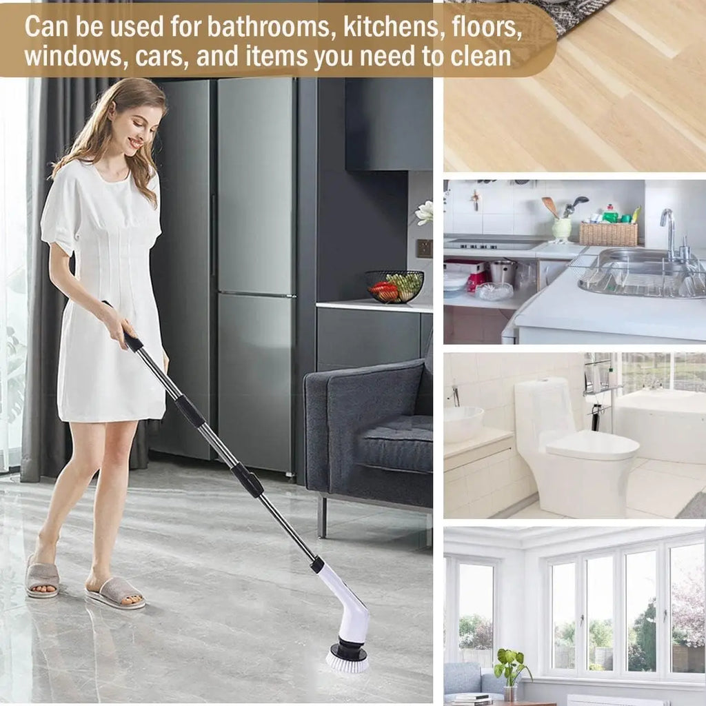 Cordless Spin Scrubber – 9-in-1 Electric Cleaning Brush for Kitchen, Bathroom & Toilet
